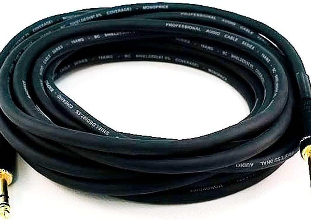 Monoprice 1/4-Inch TRS Male to Male Cable - 25 Feet - Black, 16AWG, Gold Plated - Premier Series