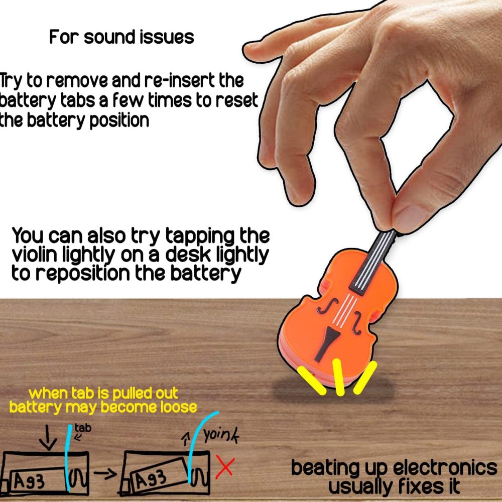 MunnyGrubbers - Original World's Smallest Violin Toy Keychain With Playable Sad Music - Tiny Mini Violin Keychain with Sound - Image 6