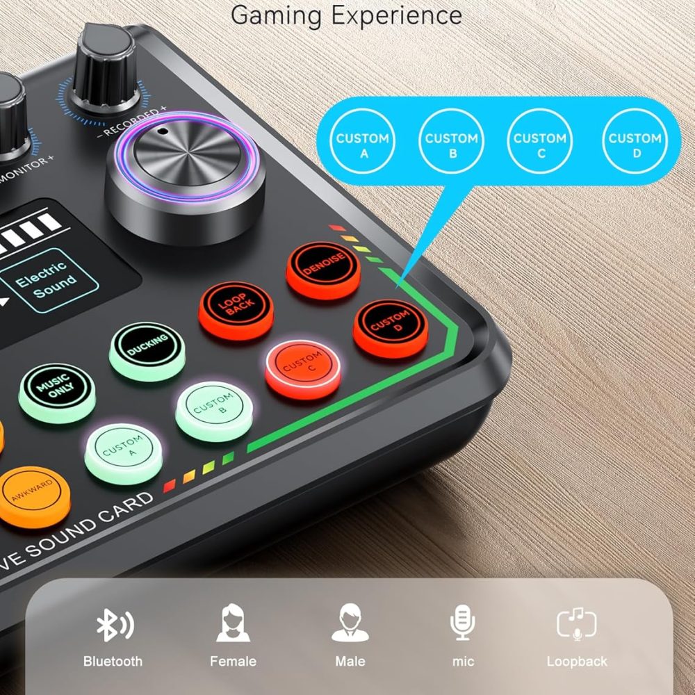 SINWE Podcast Equipment Bundle for 2,Audio Interface with Podcast Microphone for Smartphone & PC,All-in-One DJ Mixer,Plug-and-Play,Perfect for Streaming, Singing, YouTube & Gaming - Image 4